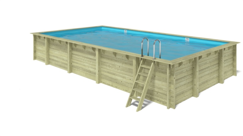 Piscine de jardin en bois - 9,20x5,20  x H.1,45m - avec filtration