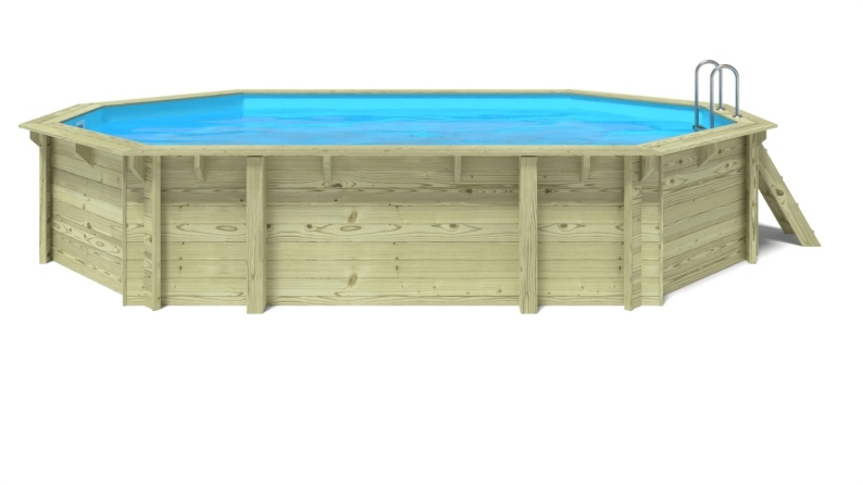 Piscine de jardin en bois - 6,57x4,07  x H.1,20m