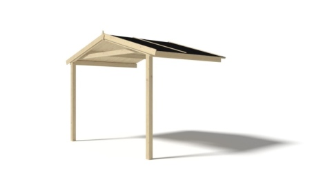 Avant-toit en bois 3x3m pour le chalet de jardin 3m, couleur naturel