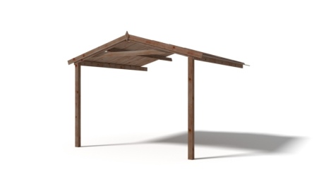 Avant-toit en bois 3x3m pour le chalet de jardin 3m, traité, marron