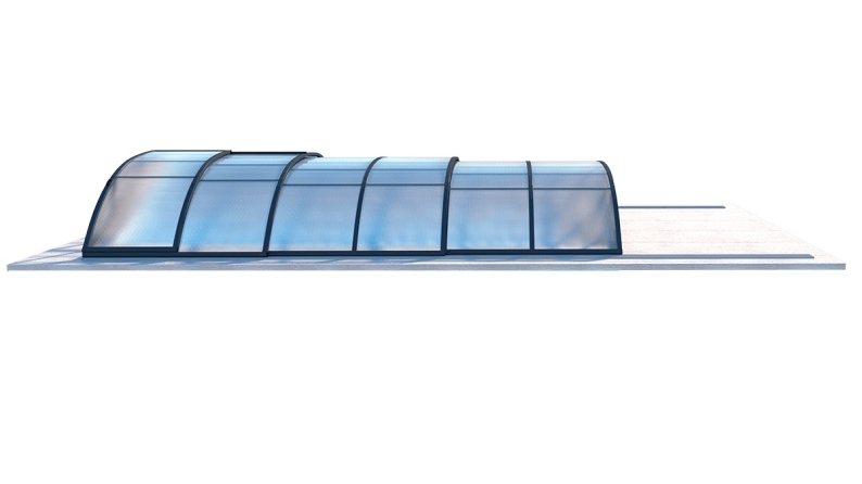 Abri de piscine Horizon pour les modèles 6,20x4,10 m - BAS88, BAS788 - polycarbonate alvéolaire 8 mm - Couleur Ral7016 Graphite