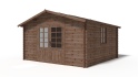 Abri de jardin en bois - 15,20m2 - 3,90x3,90m - Traité - Ep. 34mm - Couleur: marron