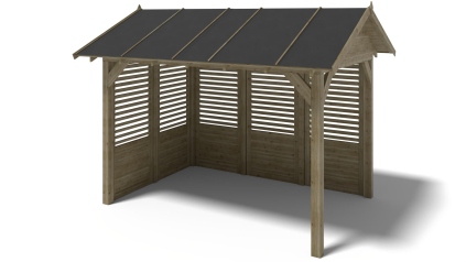 Pergola de jardin 4.04x3.06m avec panneaux - traité