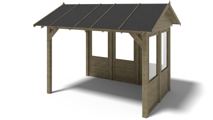 Pergola de jardin 4.04x3.06m avec panneaux - traité