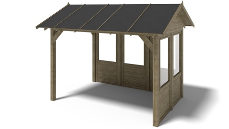Pergola de jardin 4.04x3.06m avec panneaux - traité