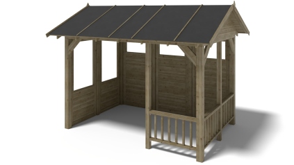 Pergola de jardin 4.04x3.06m avec panneaux - traité