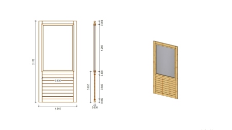 Pergola de jardin 4.04x3.06m avec panneaux - traité