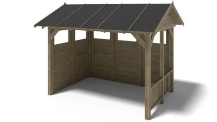 Pergola de jardin 4,04x3,06m avec panneaux - traité
