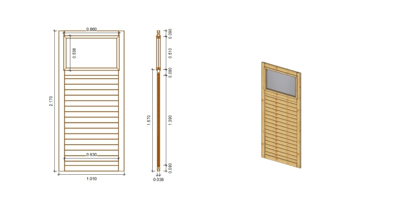 Pergola de jardin 4.04x3.06m avec panneaux - traité