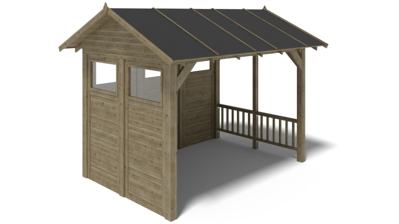 Pergola de jardin 4.04x3.06m avec panneaux - traité