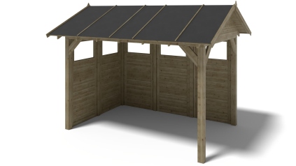Pergola de jardin 4.04x3.06m avec panneaux - traité