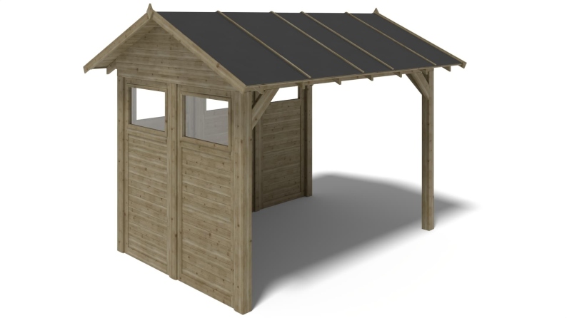 Pergola de jardin 4.04x3.06m avec panneaux - traité