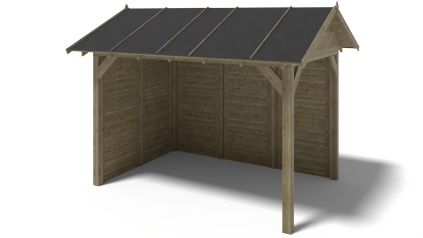 Pergola de jardin 4.04x3.06m avec panneaux - traité