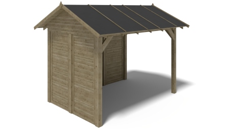 Pergola de jardin 4.04x3.06m avec panneaux - traité