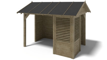 Pergola de jardin 4.04x3.06m avec panneaux - traité