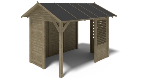 Pergola de jardin 4.04x3.06m avec panneaux - traité