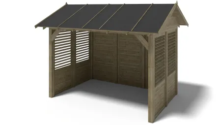 Pergola de jardin 4,04x3,06m avec panneaux - traité
