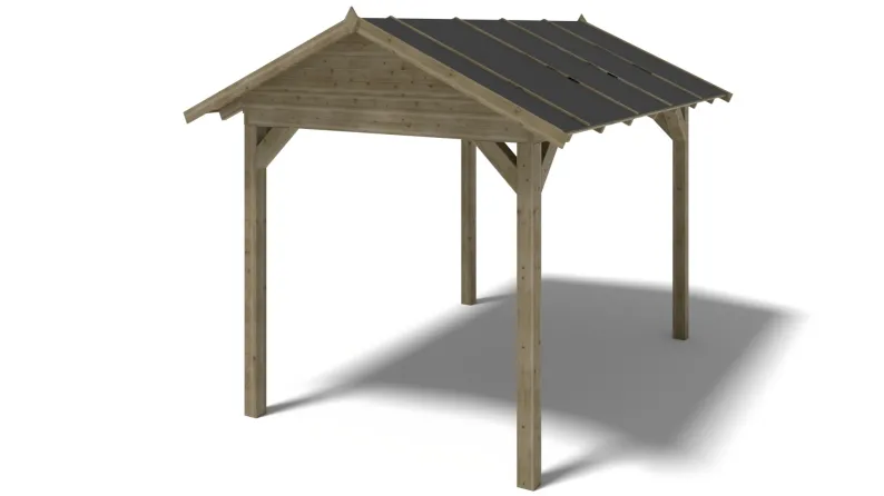 Pergola de jardin 4,04x3,06m avec panneaux - traité