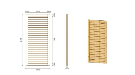 Pergola de jardin 4,04x3,06m avec panneaux - traité