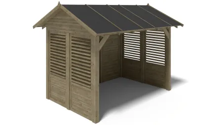 Pergola de jardin 4,04x3,06m avec panneaux - traité
