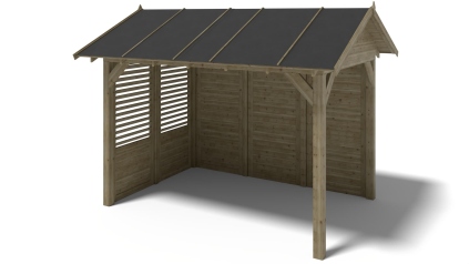 Pergola de jardin 4,04x3,06m avec panneaux - traité