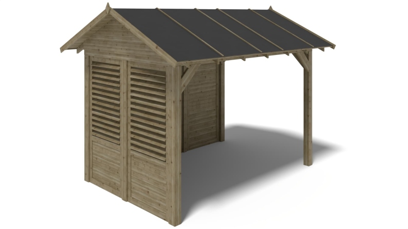 Pergola de jardin 4.04x3.06m avec panneaux - traité