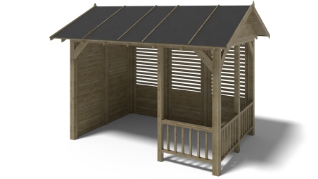 Pergola de jardin 4.04x3.06m avec panneaux - traité