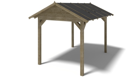 Pergola de jardin 4.04x3.06m avec panneaux - traité