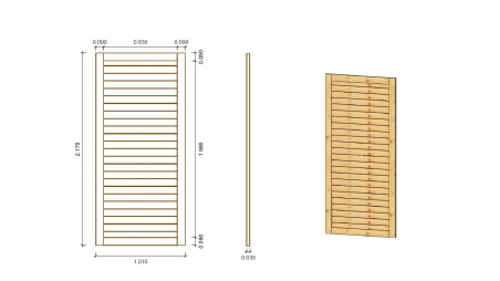 Pergola de jardin 4.04x3.06m avec panneaux - traité