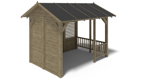 Pergola de jardin 4.04x3.06m avec panneaux - traité