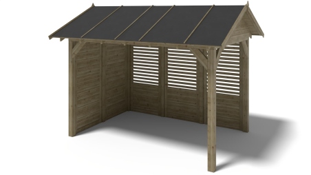 Pergola de jardin 4.04x3.06m avec panneaux - traité