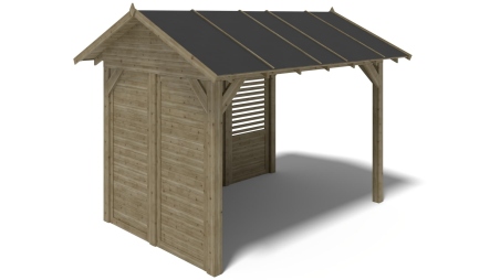 Pergola de jardin 4.04x3.06m avec panneaux - traité