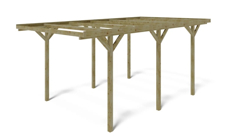 Carport, abri de voiture  3.04x5.12 m - 15.57 m2