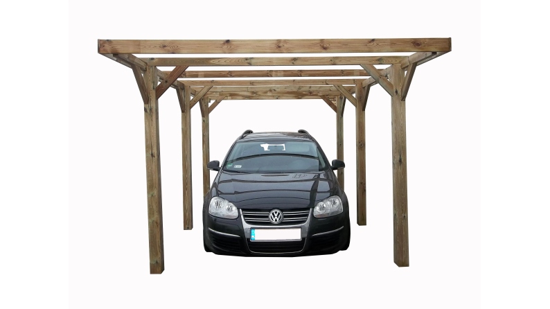 Carport, abri de voiture  3.04x5.12 m - 15.56 m2 - couverture PVC 