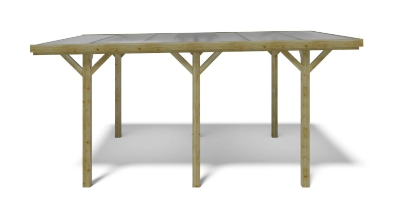 Carport, abri de voiture  3.04x5.12 m - 15.56 m2 - couverture PVC 