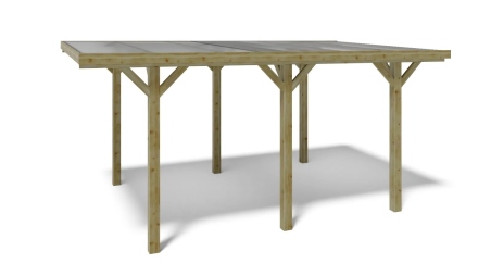 Carport, abri de voiture  3,04x5,12 m - 15,56 m2 - couverture PVC 
