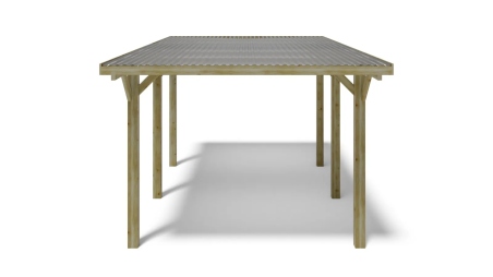Carport, abri de voiture  3,04x5,12 m - 15,56 m2 - couverture PVC 