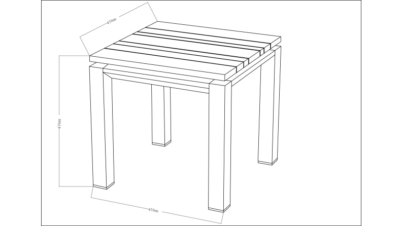 Table basse 45x45xH.45 cm