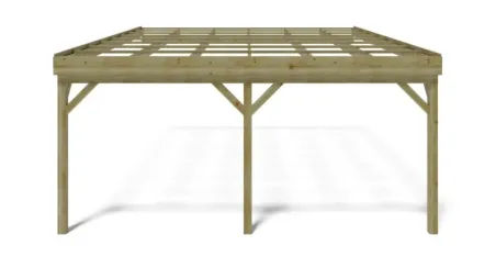 Carport, abri de voiture  5,80x5,06 m - 29 m2 - adossé 