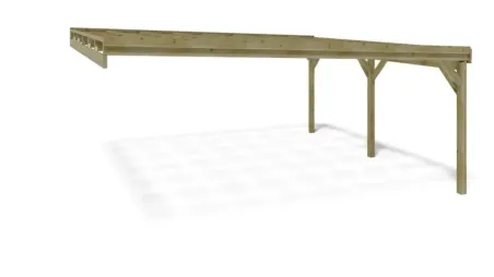 Carport, abri de voiture  5,80x5,06 m - 29 m2 - adossé 