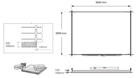 Abri de jardin en bois - 12m2 - 4x3m - Ep. 28mm - Couleur: naturel