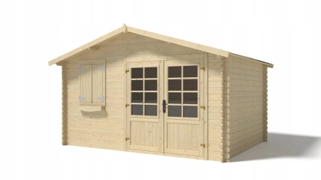 Abri de jardin en bois - 12m2 - 4x3m - Ep. 28mm - Couleur: naturel