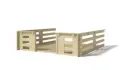 Terrasse en bois avec balustrade pour abri en bois - 9m2 - 3m x 3m - couleur: naturel