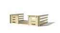 Terrasse en bois avec balustrade pour abri en bois - 6m2 - 3m x 2m - couleur: naturel