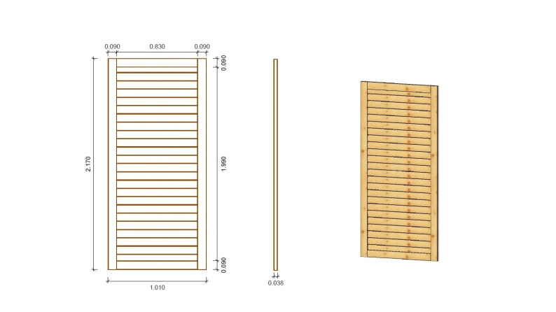 Panneau plein pour pergola 1,01x2,17m