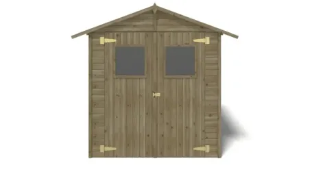 Abri de jardin en bois 3,46 m2 - 1,90x1,82 m - traité - Couleur: vert
