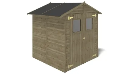 Abri de jardin en bois 3,46 m2 - 1,90x1,82 m - traité - Couleur: vert