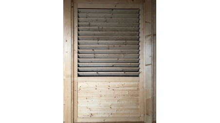 Clôture, panneaux bois persiennés, ensemble - imprégné en vert