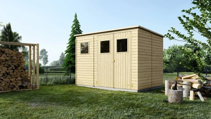 Abri de jardin en bois 4,86 m2 - 2,70x1,80 m - Couleur: naturel
