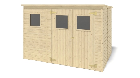 Abri de jardin en bois 4,86 m2 - 2,70x1,80 m - Couleur: naturel